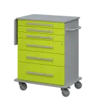 DEXTER 06 vozík asistenční, korpus a desky šedá / zásuvky jarní zeleň